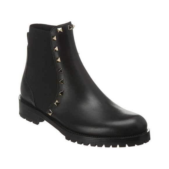 Valentino Rockstud Leather Boot, Black - Picture 1 of 5